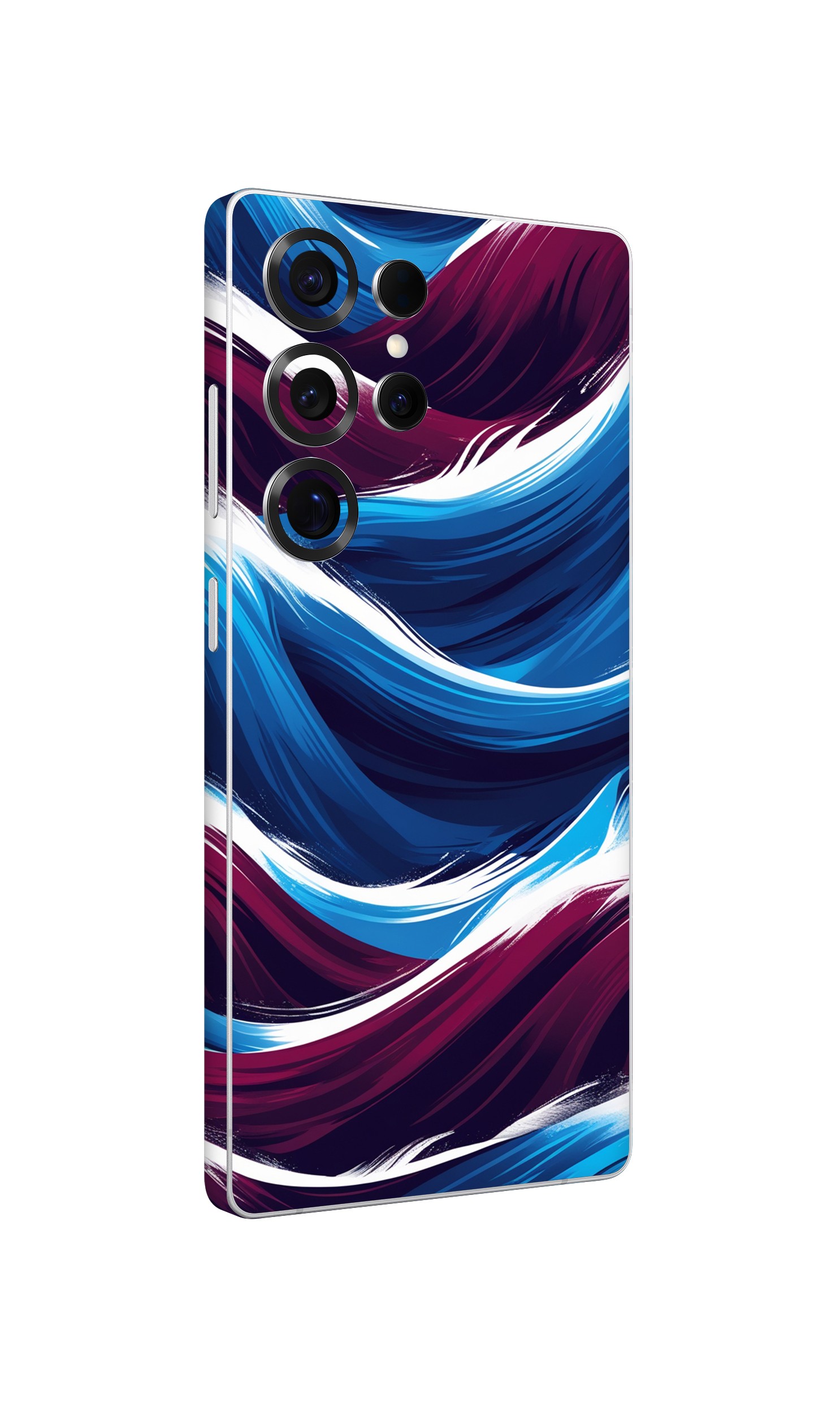 Samsung S25 Ultra Kaplama Bordo Mavi Dalga