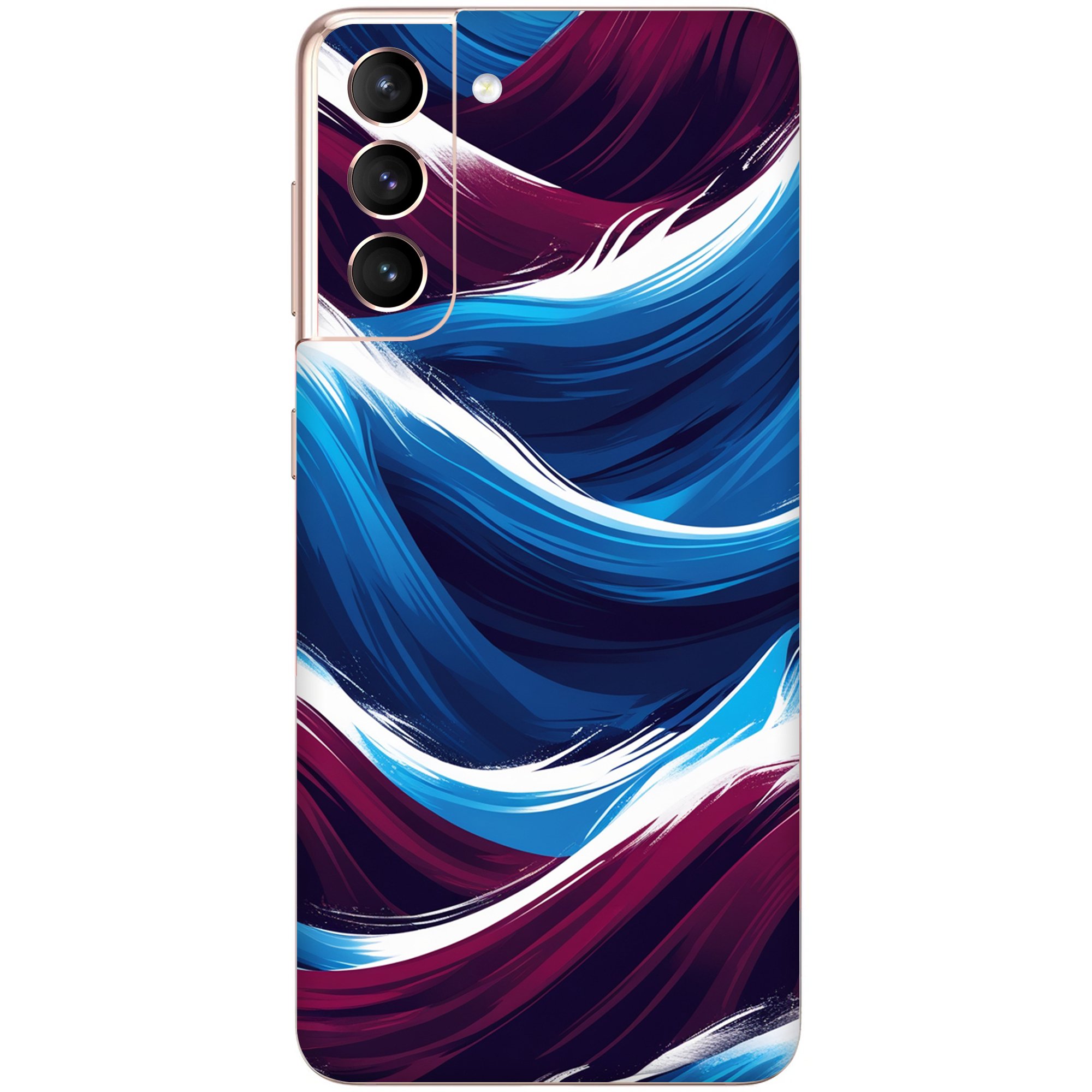 Samsung S21 Kaplama Bordo Mavi Dalga
