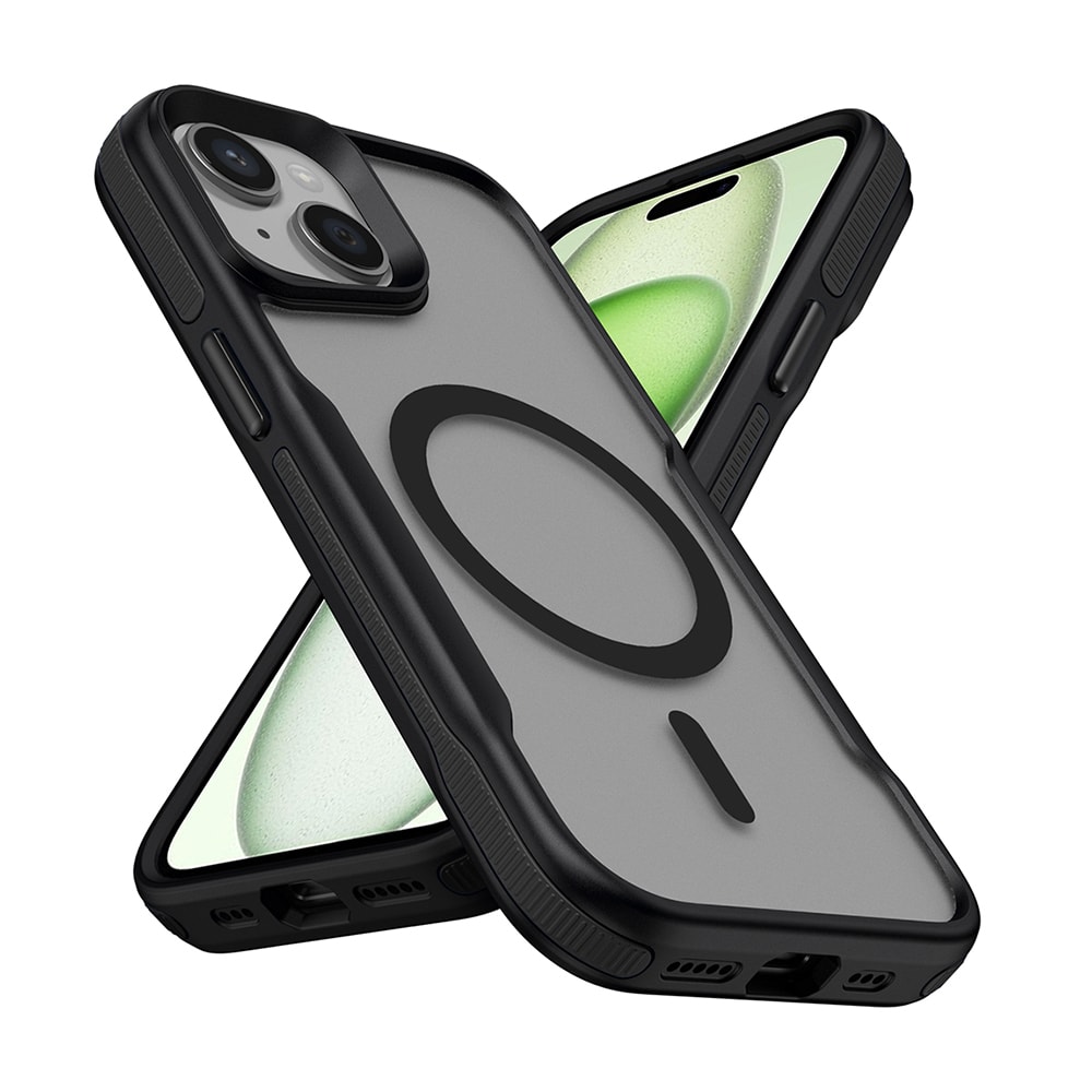 iPhone 15 Plus Kılıf M-safe Şarj Özellikli Renkli Kenar Airbag Şeritli Lamer