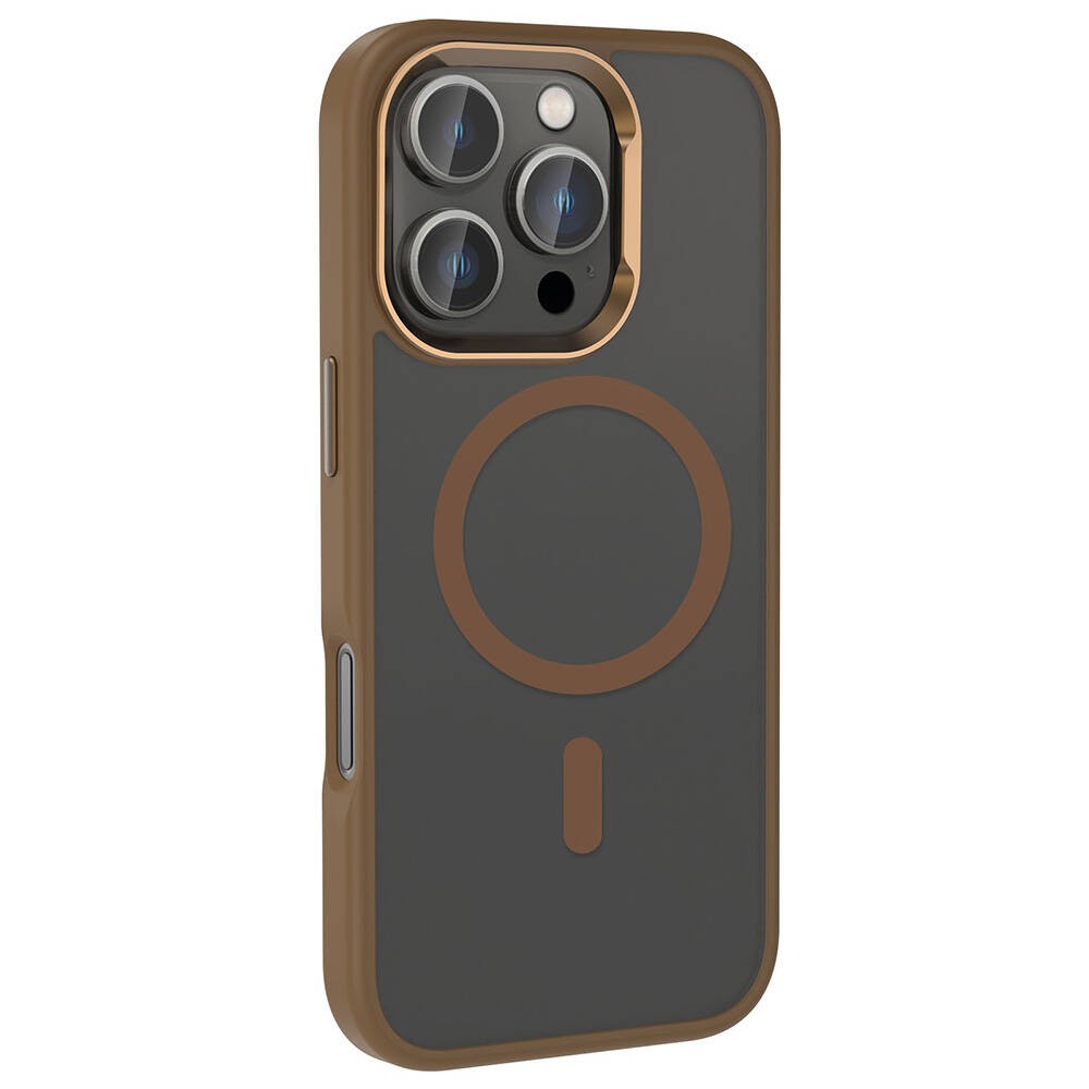iPhone 16 Pro Max Kılıf M-safe Şarj Özellikli Parlak Kamera Çerçeveli Kost