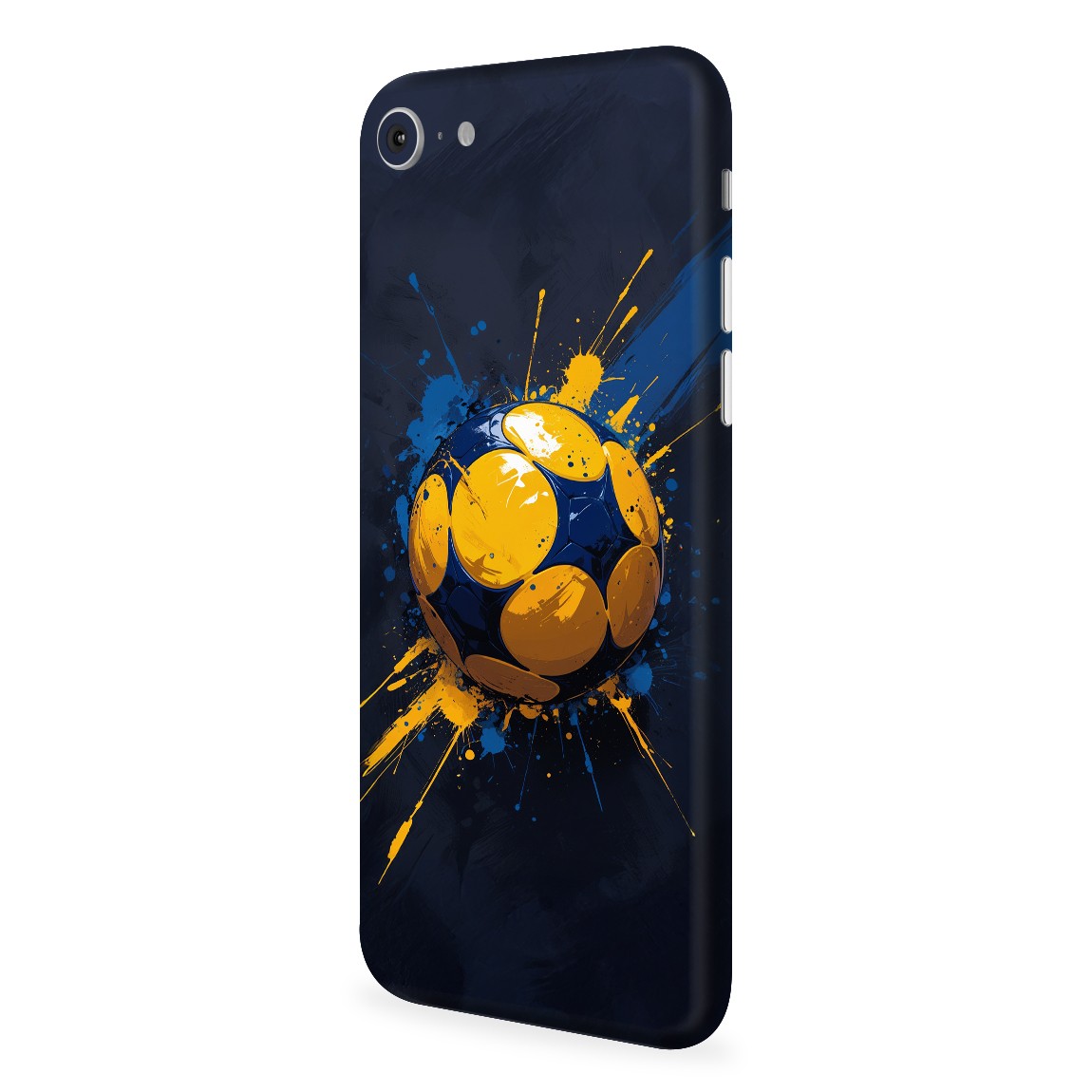 iPhone SE 2020 / 2022 Kaplama Sarı Lacivert Top