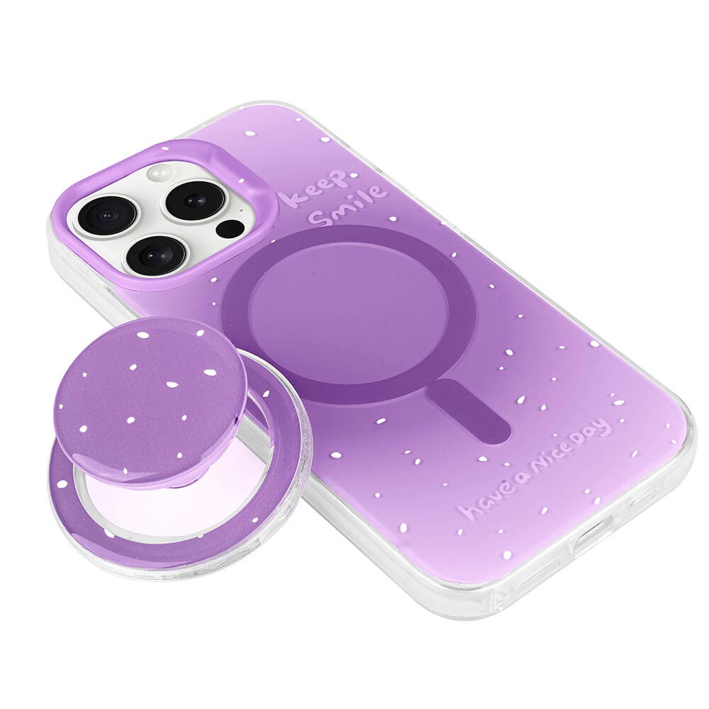 iPhone 15 Pro Kılıf M-safe Şarj Özellikli Tak-Çıkar Pop Soketli Tiktok