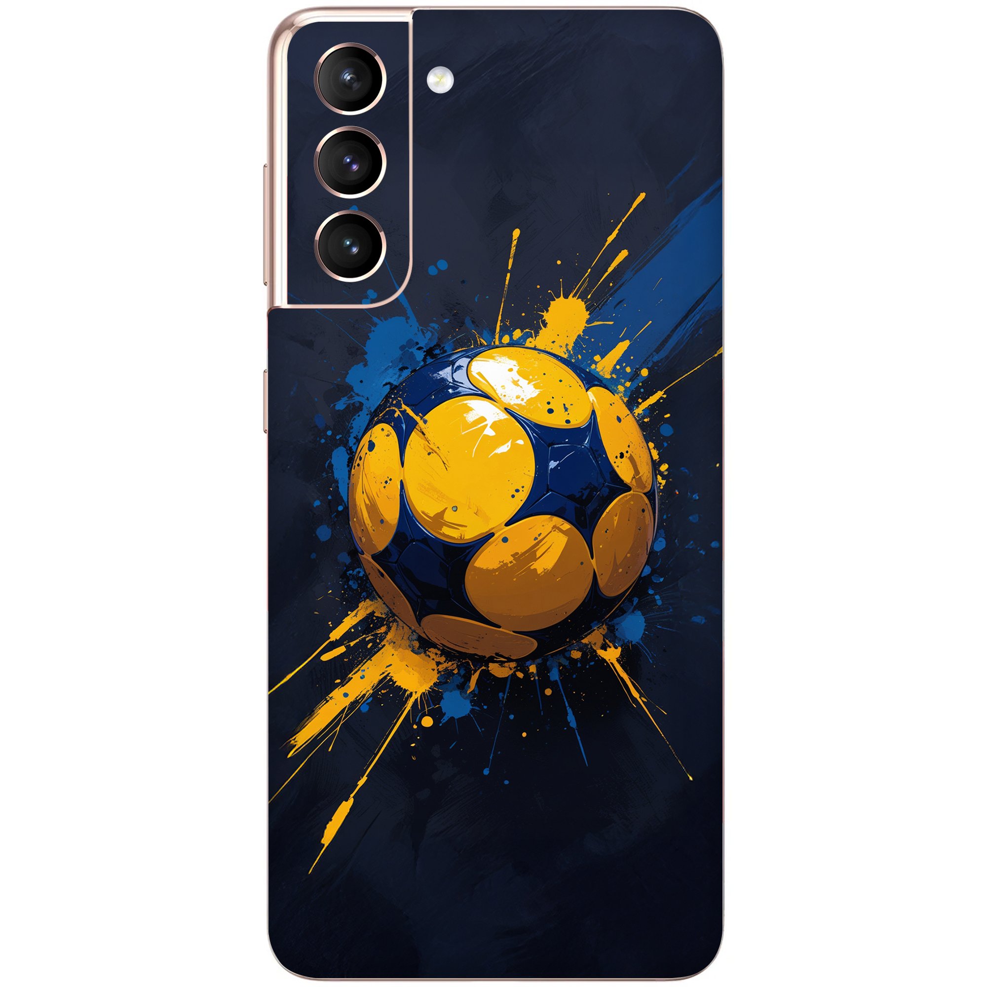 Samsung S21 Kaplama Sarı Lacivert Top