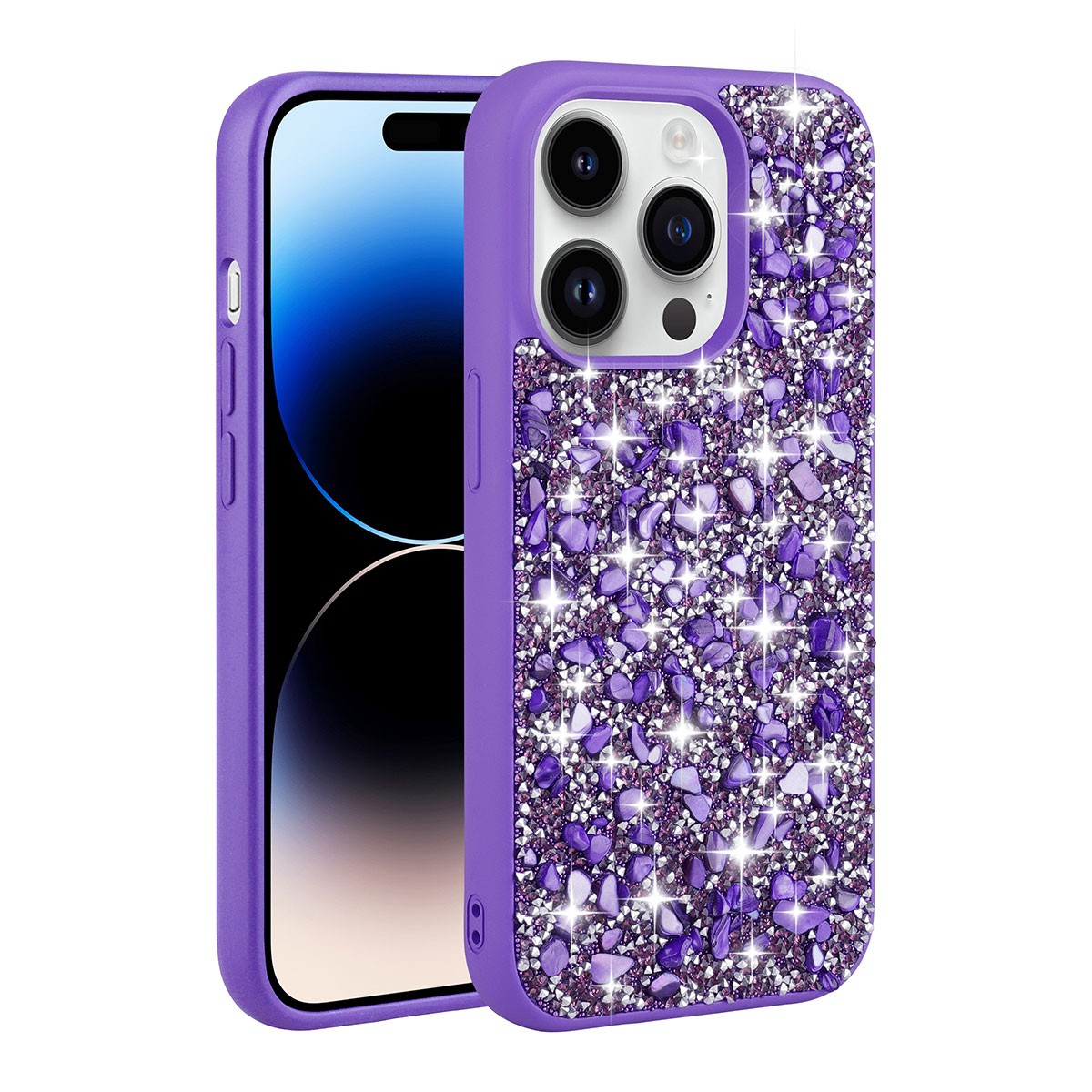 iPhone 14 Pro Max Kılıf Parlak Taşlı Tasarım Linea