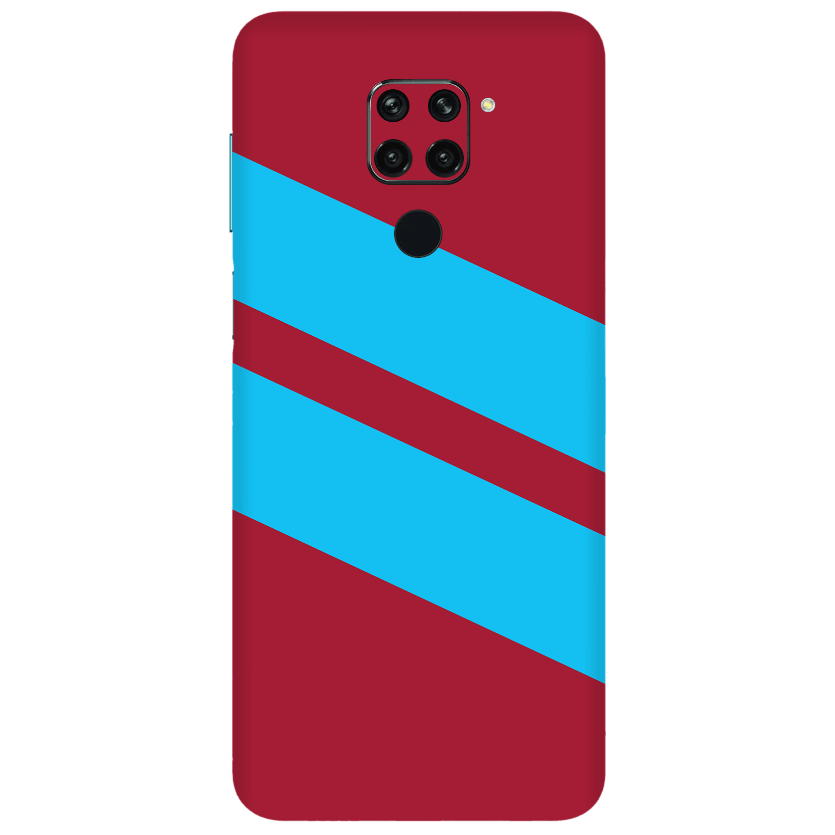 Xiaomi Redmi Note 9 Kaplama Bordo Mavi Şerit