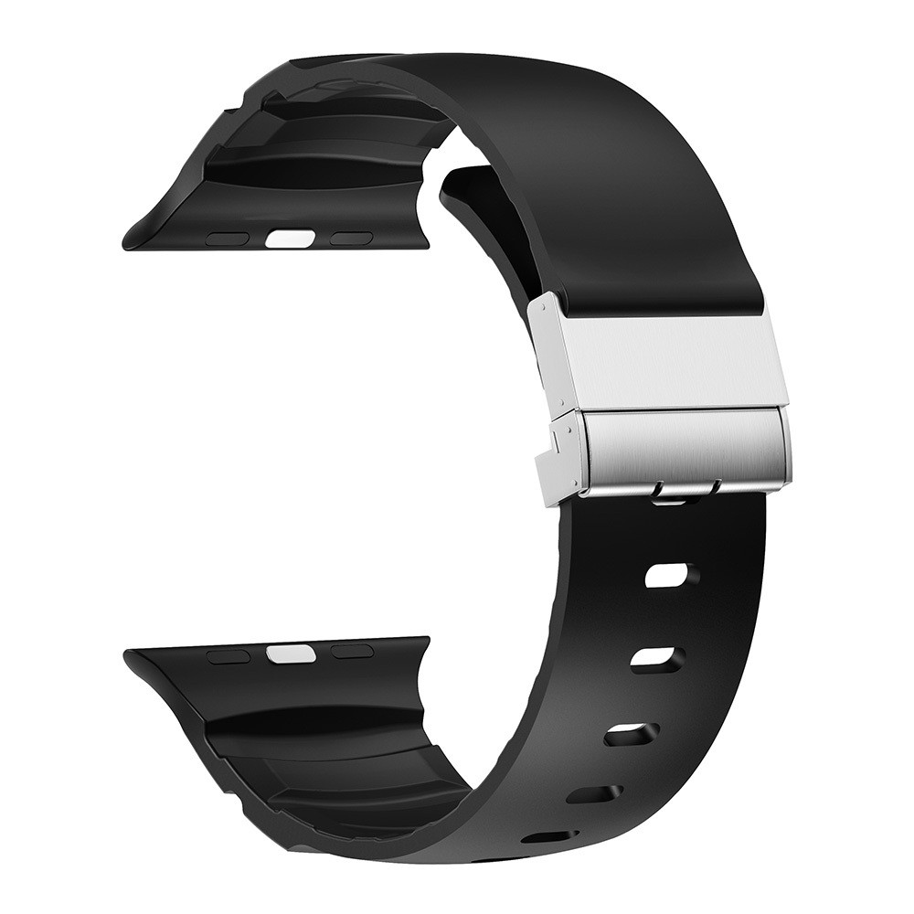 Apple Watch 44mm Zore KRD-145 Metal Tokalı Silikon Kordon