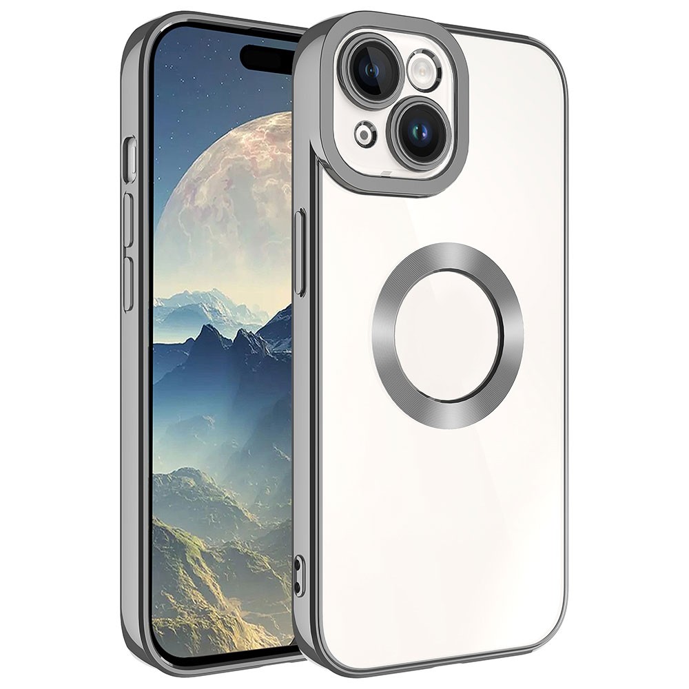 iPhone 15 Kılıf Kamera Korumalı Logo Gösteren Omega