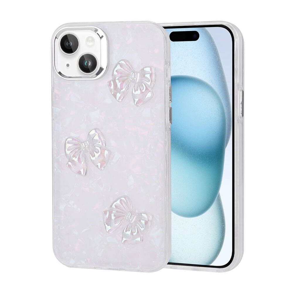 iPhone 15 Kılıf Kabartma Figürlü Parlak Eralli Silikon