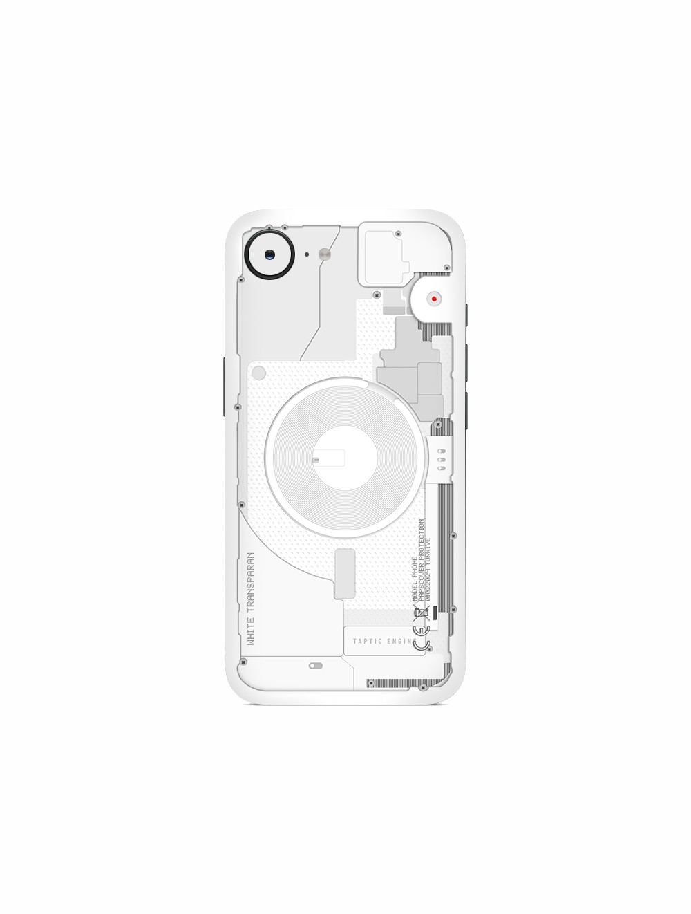 iPhone 16e Kaplama Beyaz Transparan