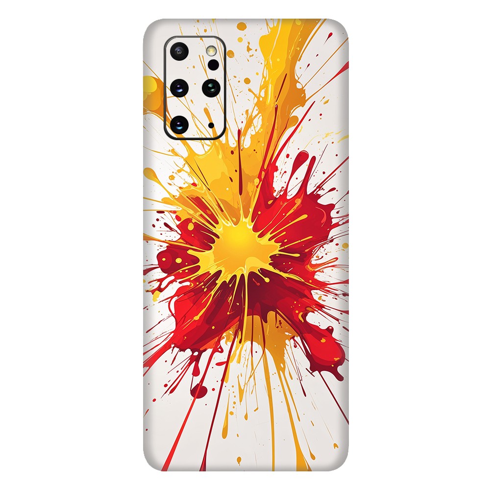 Samsung S20 Plus Kaplama Sarı Kırmızı Boya