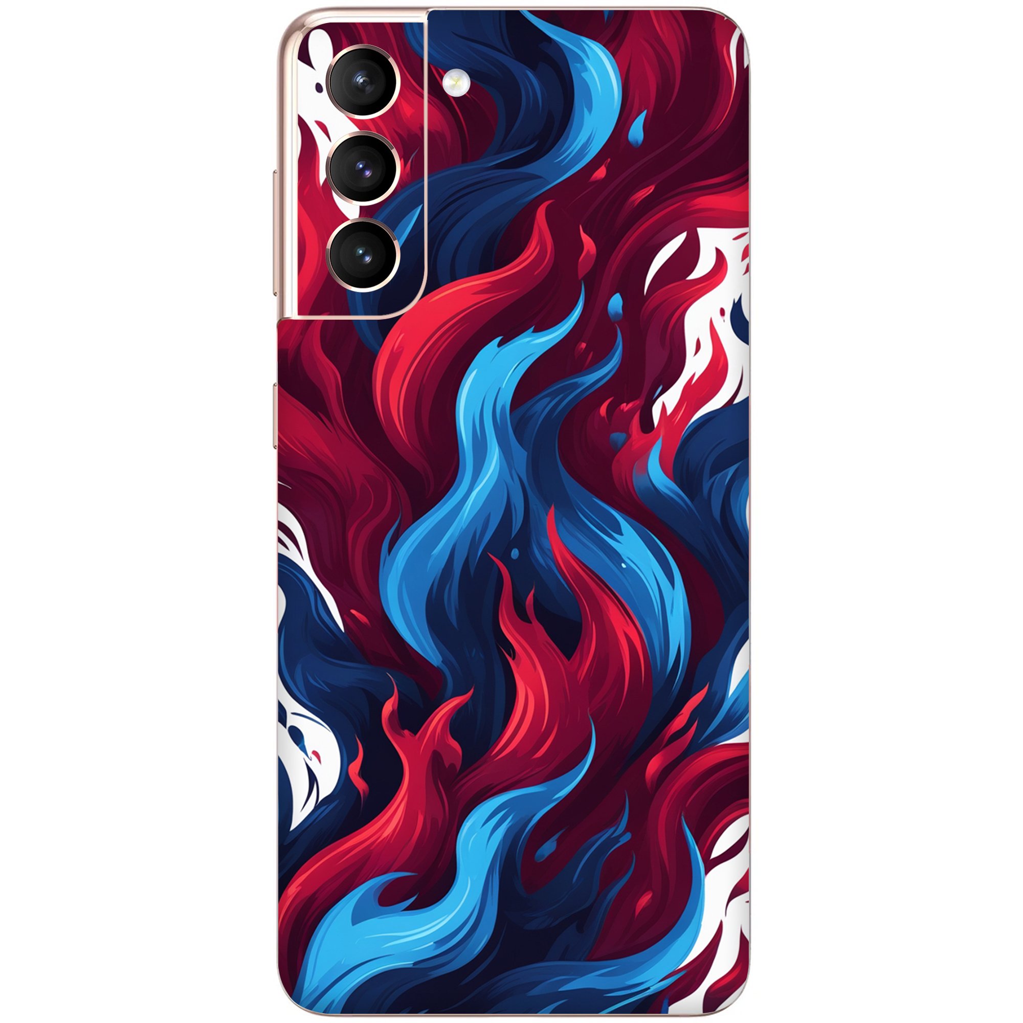 Samsung S21 Kaplama Bordo Mavi Ateş