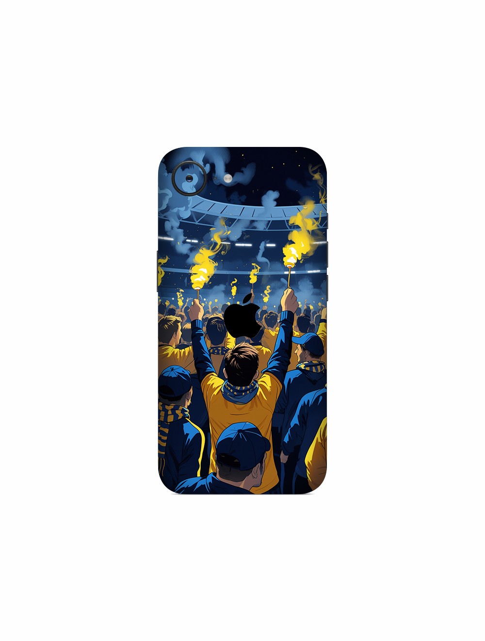 iPhone 16e Kaplama Sarı Lacivert Taraftar