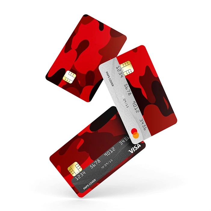 Kredi Kartı Kaplama / Sticker - Kırmızı Kamuflaj