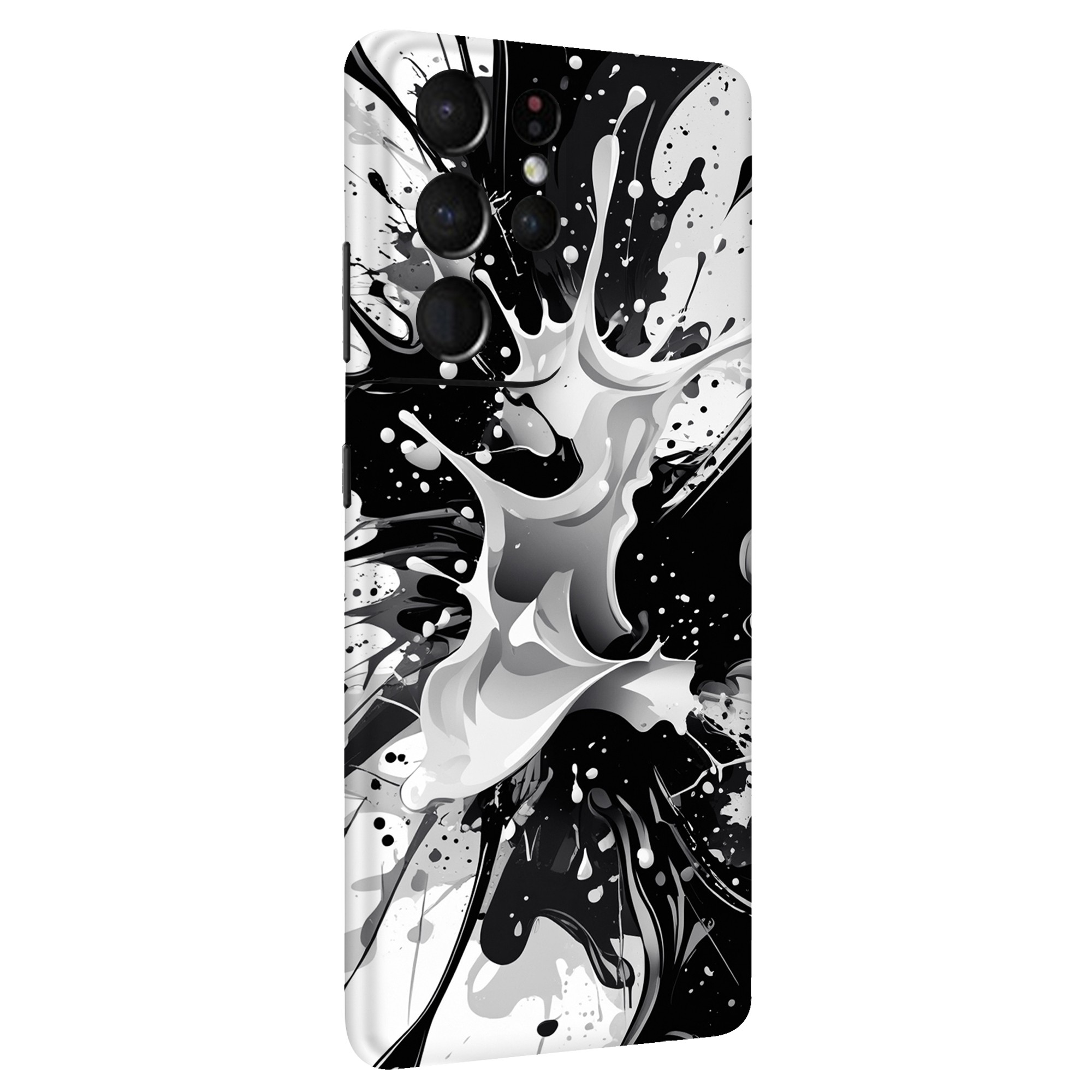 Samsung S21 Ultra Kaplama Siyah Beyaz Boya