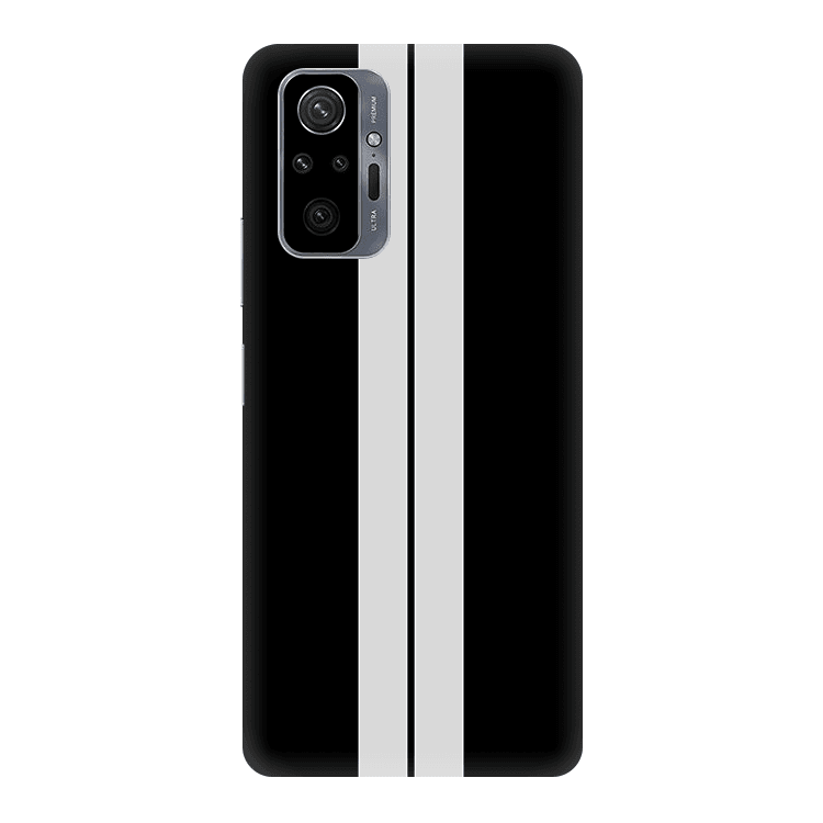 Xiaomi Redmi Note 10 Pro / Pro Max Kaplama Siyah Çift Beyaz Şerit