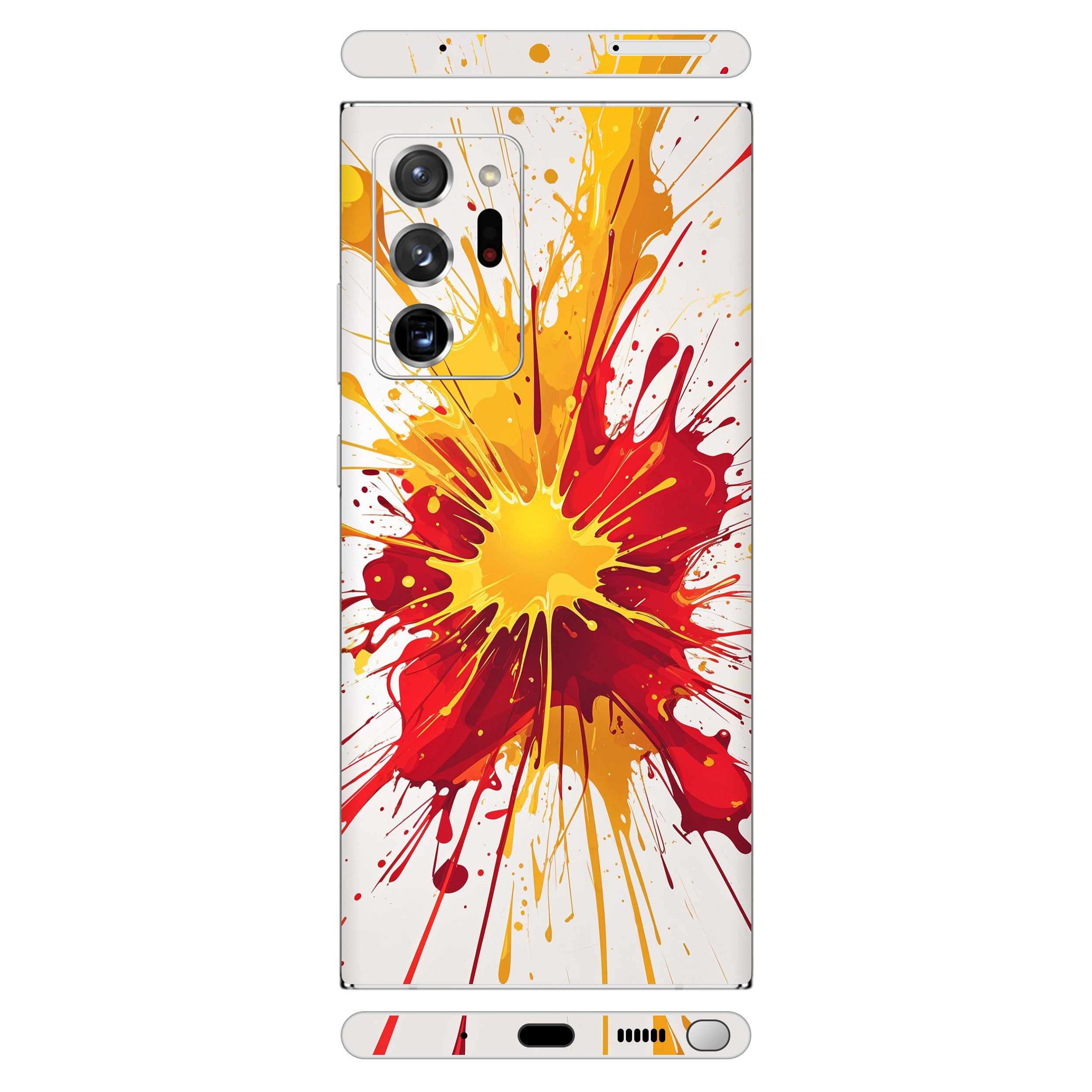 Samsung Note 20 Ultra Kaplama Sarı Kırmızı Boya