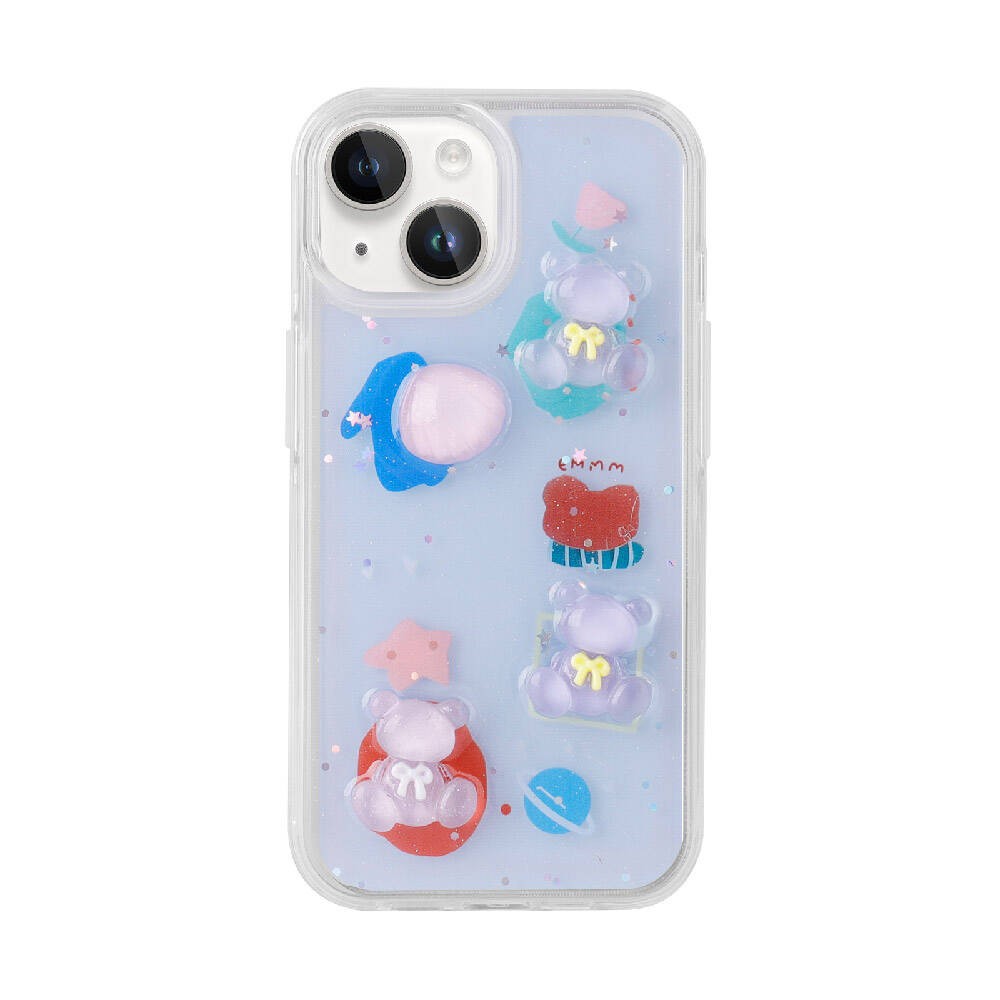 iPhone 15 Kılıf Kabartma Figürlü Parlak Minimini Silikon