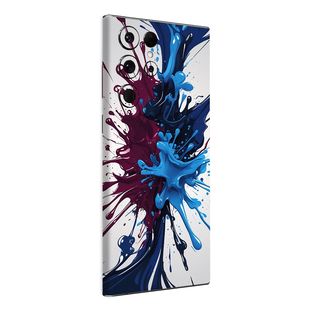Samsung S22 Ultra Kaplama Bordo Mavi Boya
