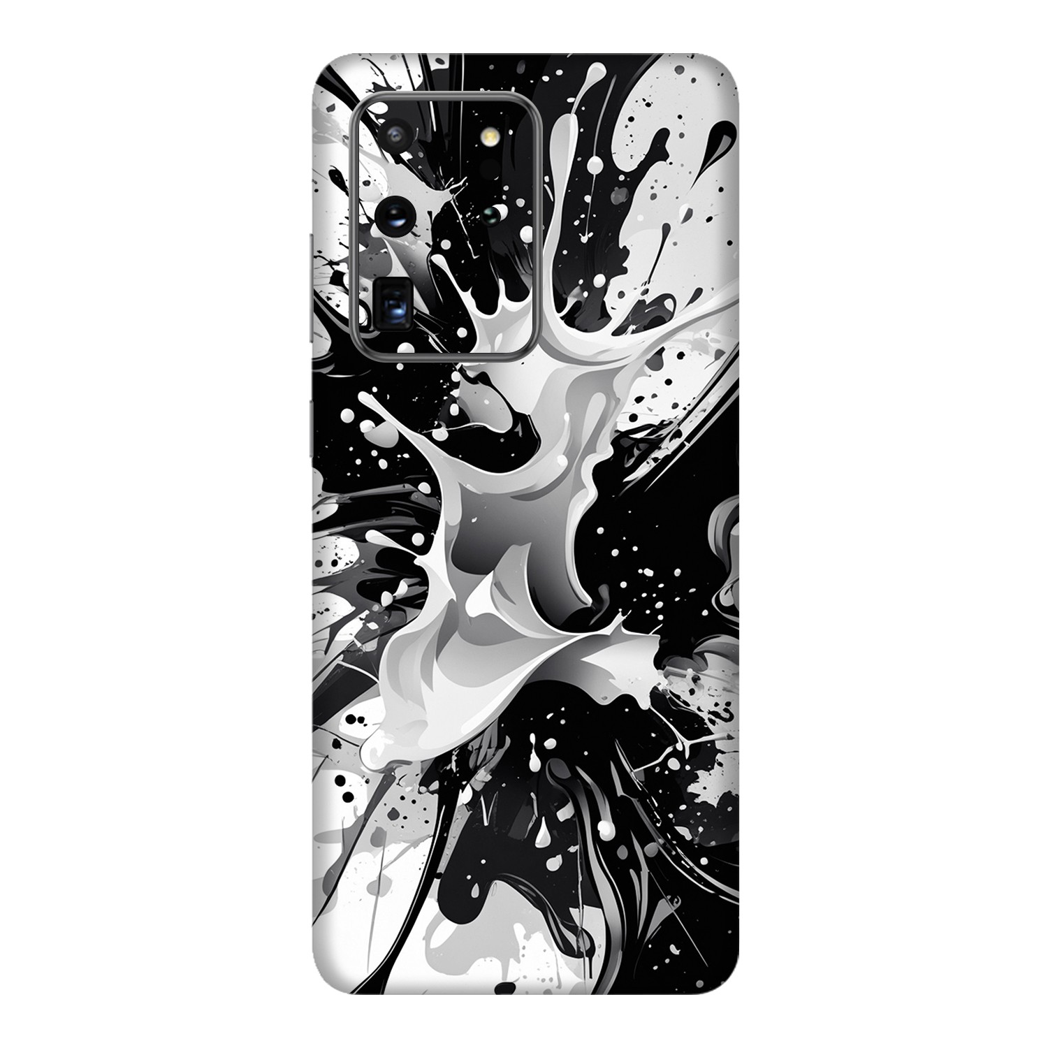Samsung S20 Ultra Kaplama Siyah Beyaz Boya