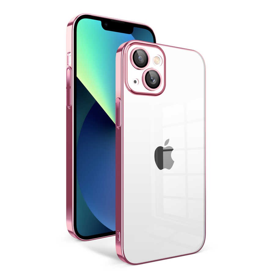 iPhone 13 Kılıf Kamera Korumalı Renkli Çerçeveli Garaj