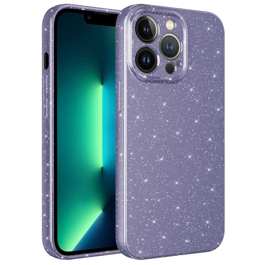 iPhone 13 Pro Kılıf Kamera Korumalı Simli Lüks Koton
