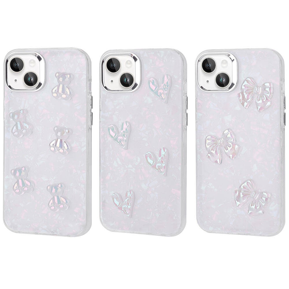 iPhone 14 Kılıf Kabartma Figürlü Parlak Eralli Silikon