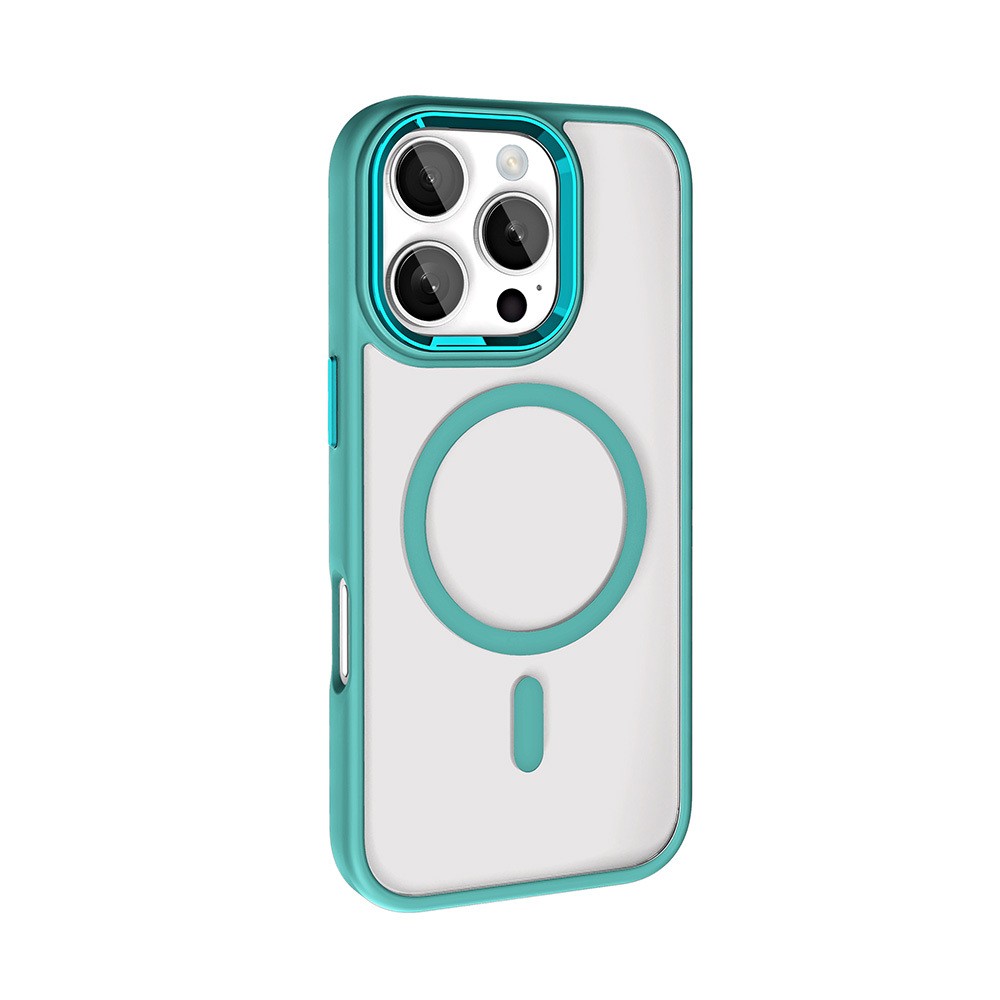 iPhone 16 Pro Max Kılıf Wireless Şarj Özellikli Krom M-safe Silikon