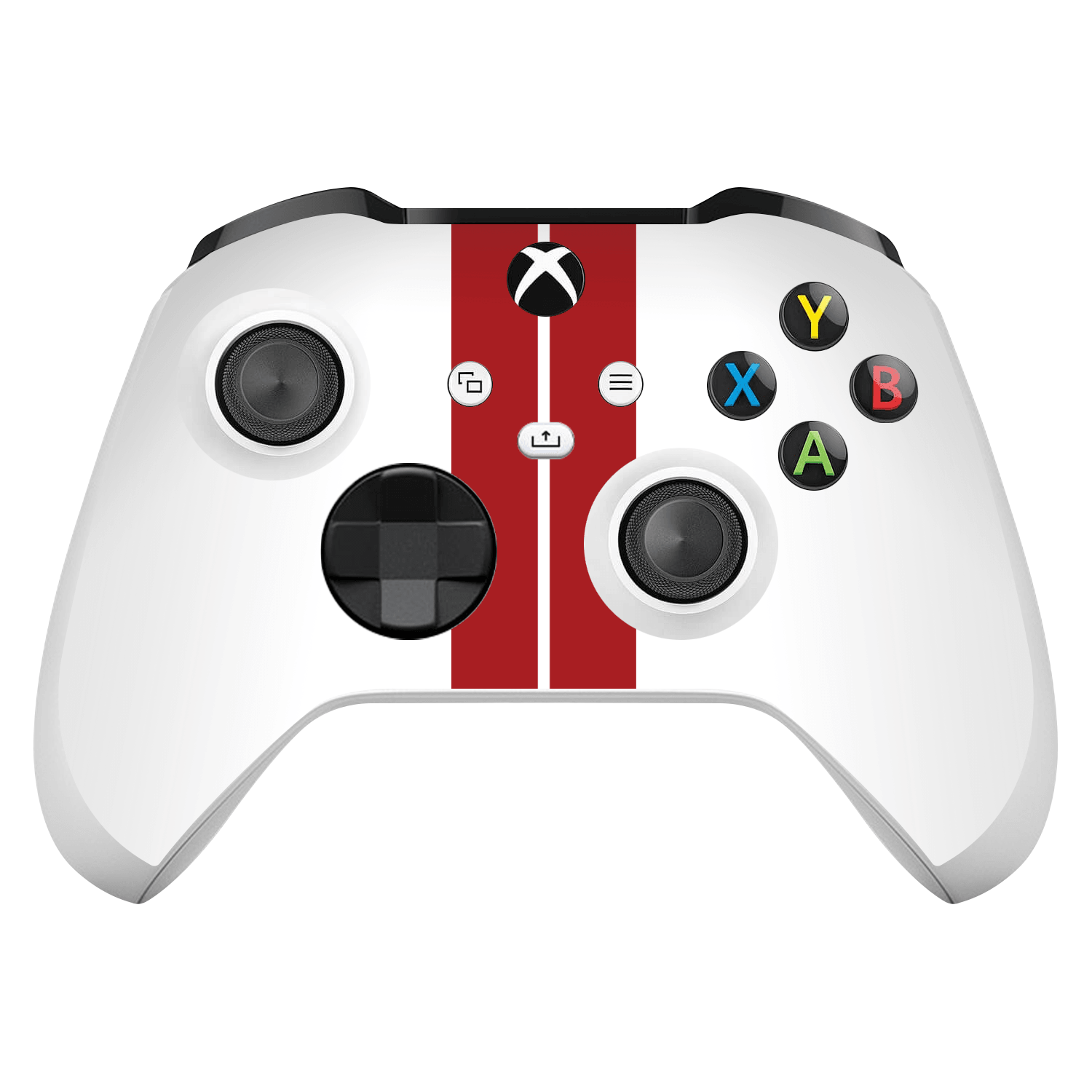 Xbox Series X / S Controller Kaplama Beyaz Çift Kırmızı Şerit
