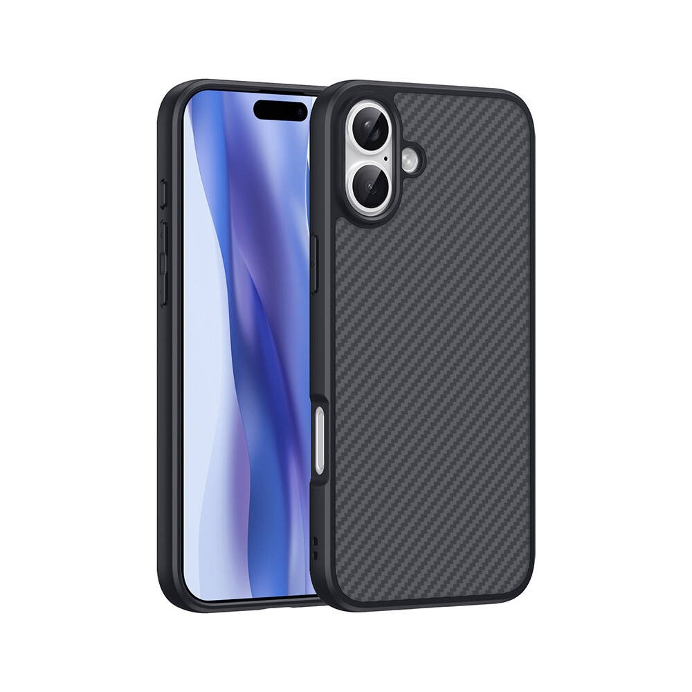 iPhone 16 Kılıf M-safe Şarj Özellikli Karbon Fiber Tasarımlı Elnino