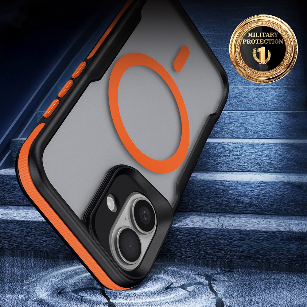 iPhone 16 Plus Kılıf M-safe Şarj - Renkli Kenar