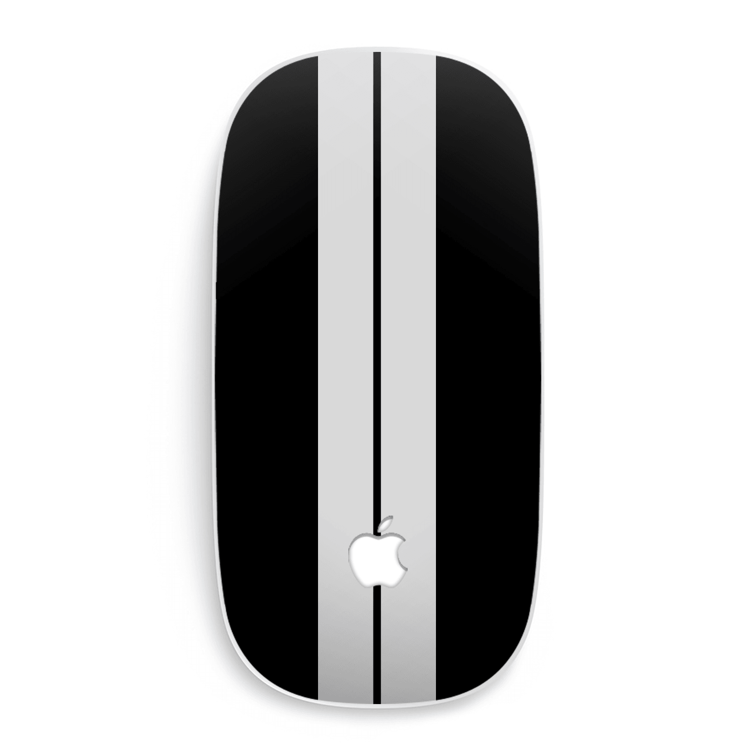 Apple Magic Mouse 1/2 Kaplama Siyah Çift Beyaz Şerit