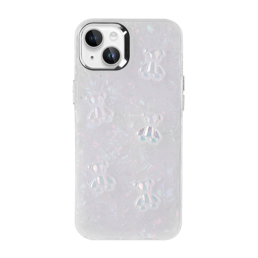 iPhone 13 Kılıf Kabartma Figürlü Parlak Eralli Silikon