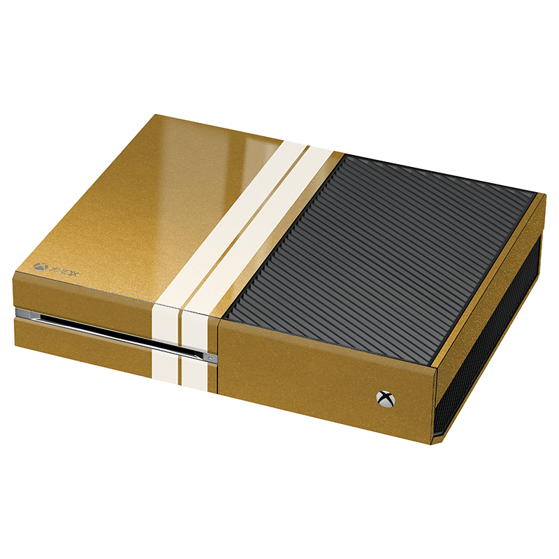 Xbox One Kaplama Metalik Altın Çift Beyaz Şerit