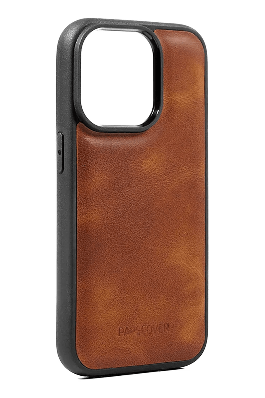 iPhone 14 Pro Max De'lusso Kahverengi Deri Kılıf