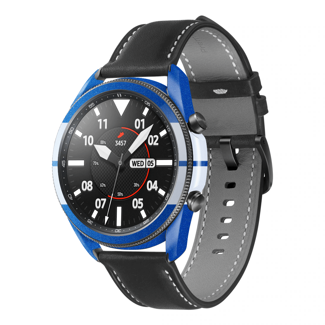 Samsung Watch 3 (45mm) Kaplama Uzay Mavisi Çift Beyaz Şerit
