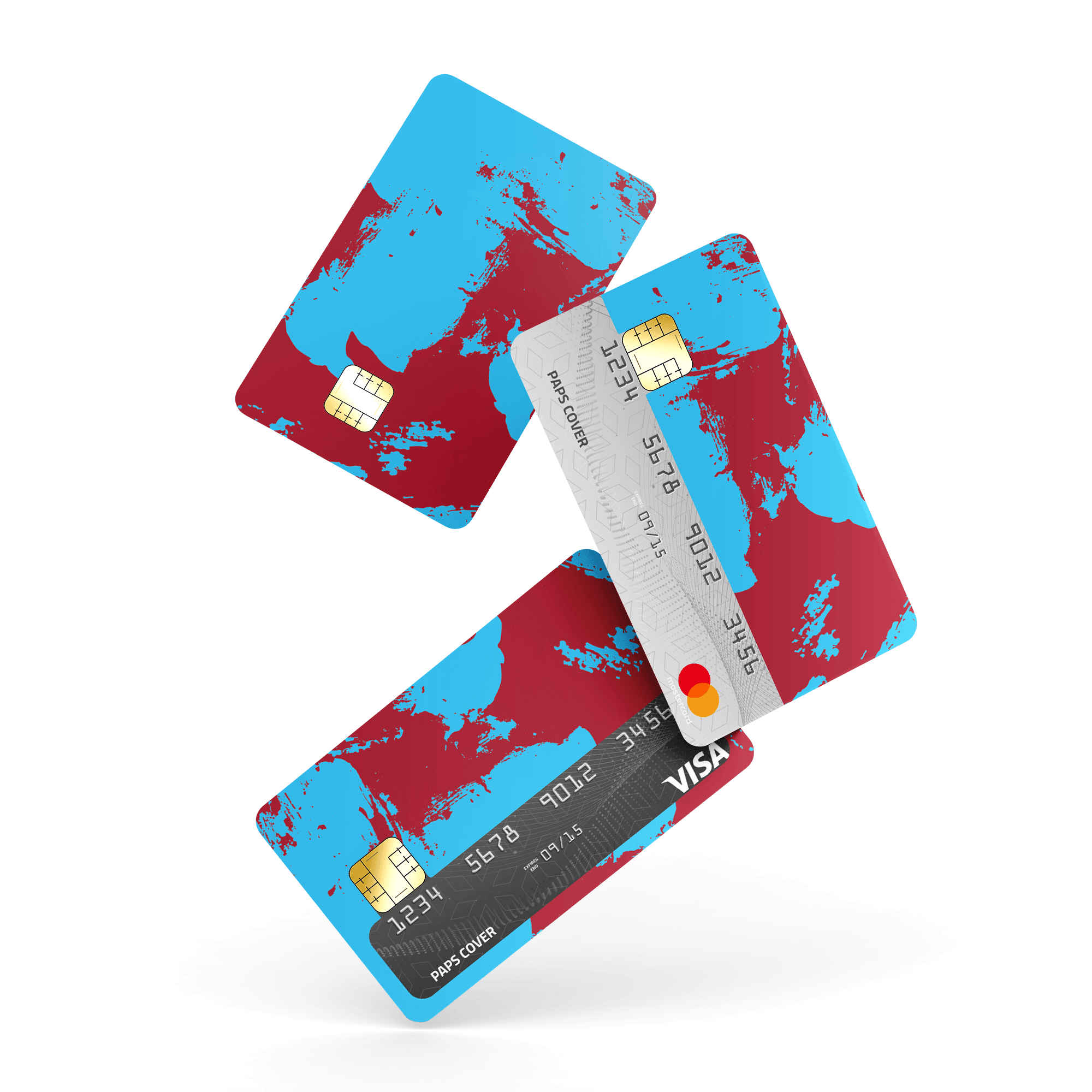 Kredi Kartı Kaplama / Sticker - Bordo Mavi