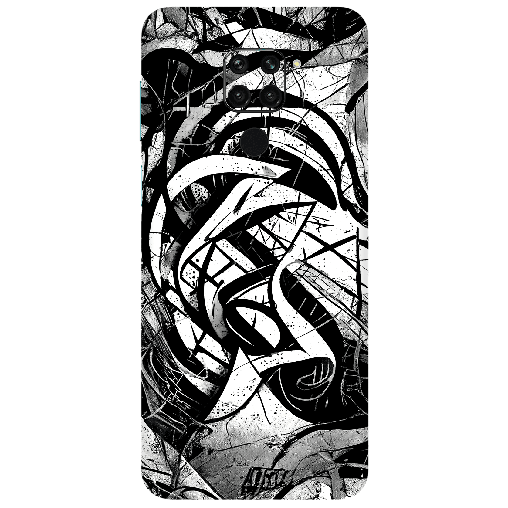 Xiaomi Redmi Note 9 Kaplama Monochrome Grafiti