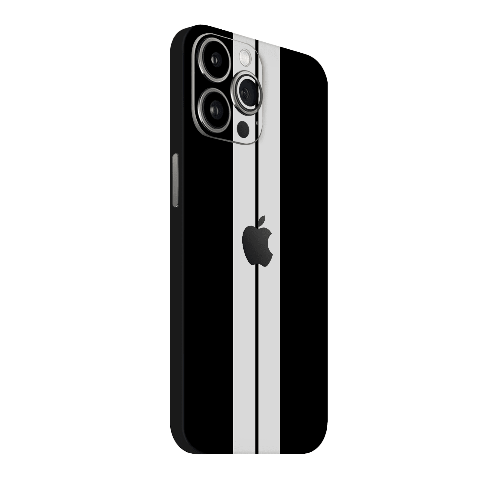 iPhone 14 Pro Max Kaplama Siyah Çift Beyaz Şerit