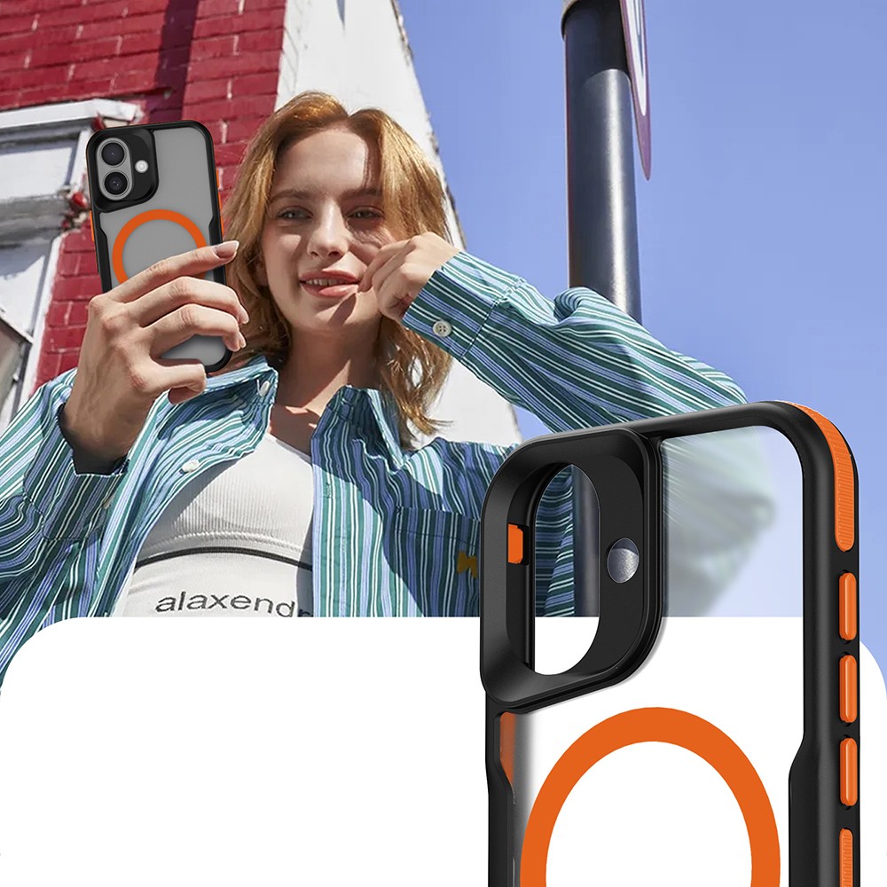 iPhone 16 Plus Kılıf M-safe Şarj - Renkli Kenar
