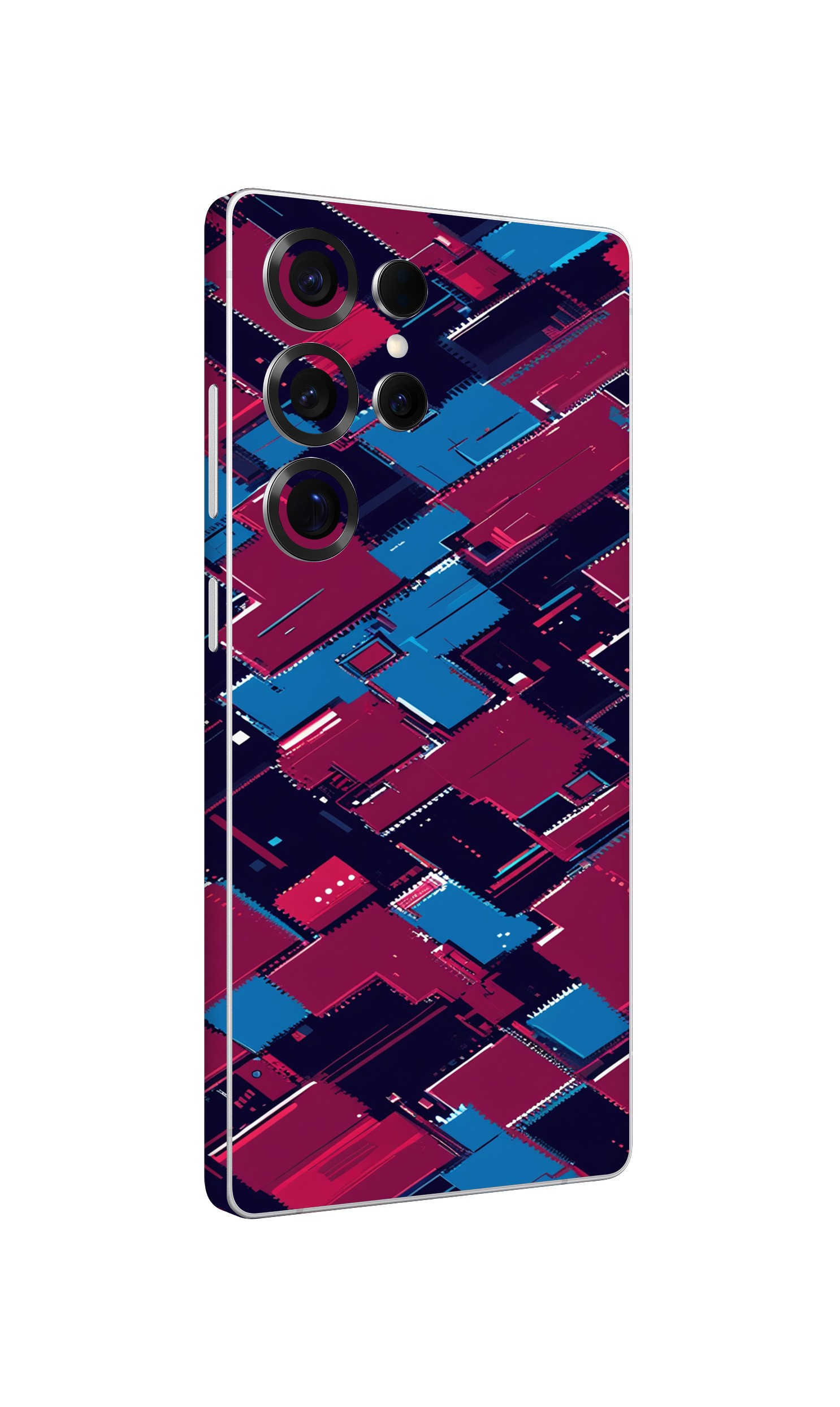 Samsung S25 Ultra Kaplama Bordo Mavi Pixel