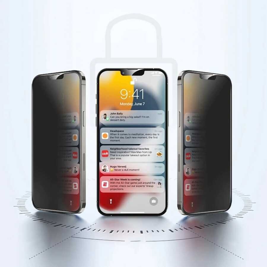 iPhone 16E Davin 5D Privacy Cam Ekran Koruyucu