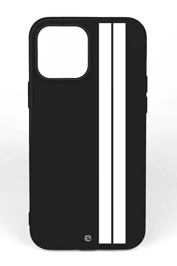 iPhone 11 Pro Silikon Kılıf Beyaz Çift Şerit
