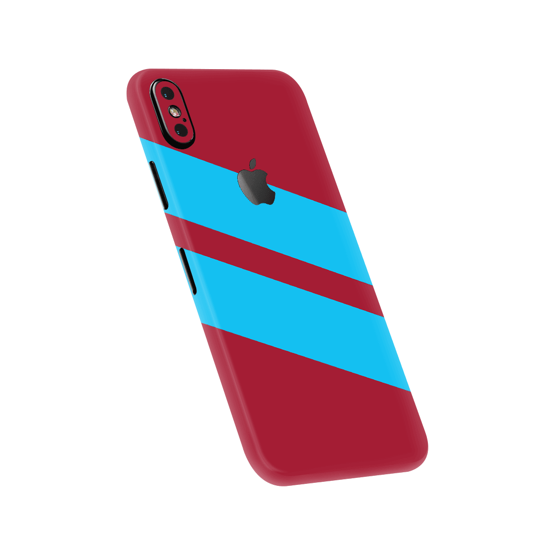 iPhone X Kaplama Bordo Mavi Şerit
