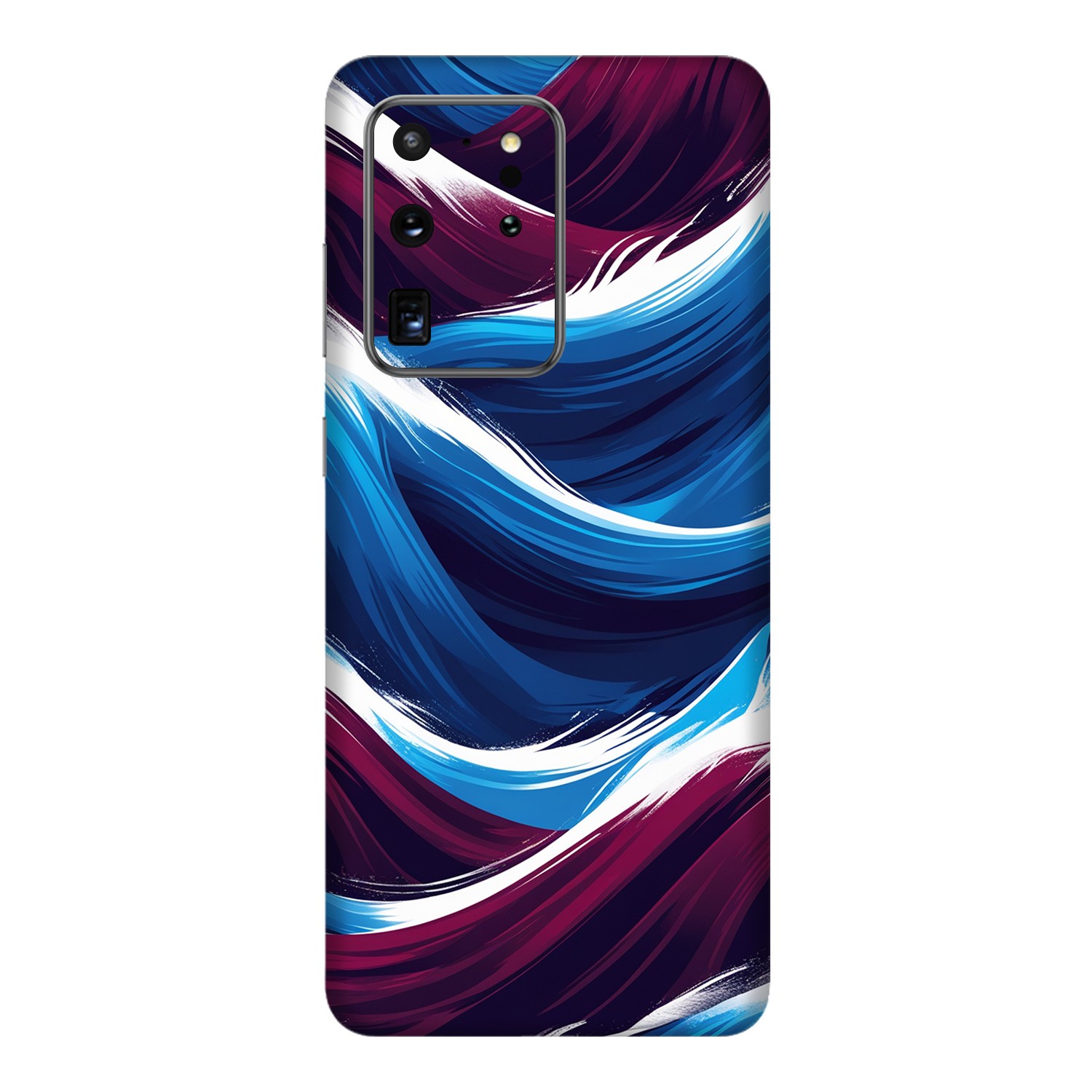 Samsung S20 Ultra Kaplama Bordo Mavi Dalga
