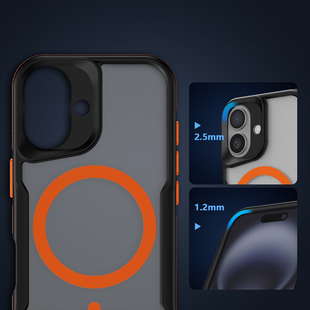iPhone 16 Plus Kılıf M-safe Şarj - Renkli Kenar