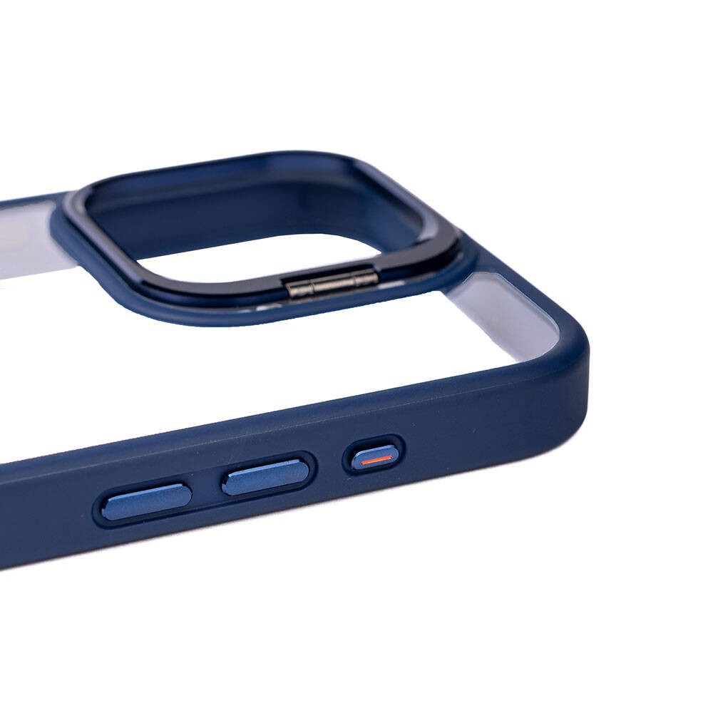 iPhone 15 Pro Kılıf Kamera Lens Korumalı Standlı Klon Lensli