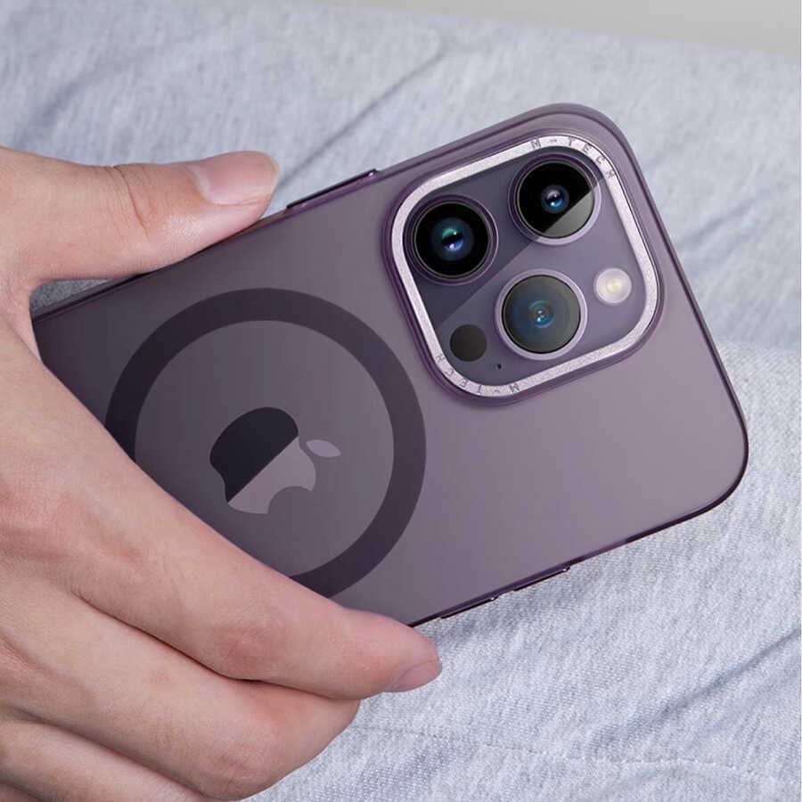 iPhone 14 Pro Kılıf M-safe Şarj Özellikli Buzlu Sert PC Tuval