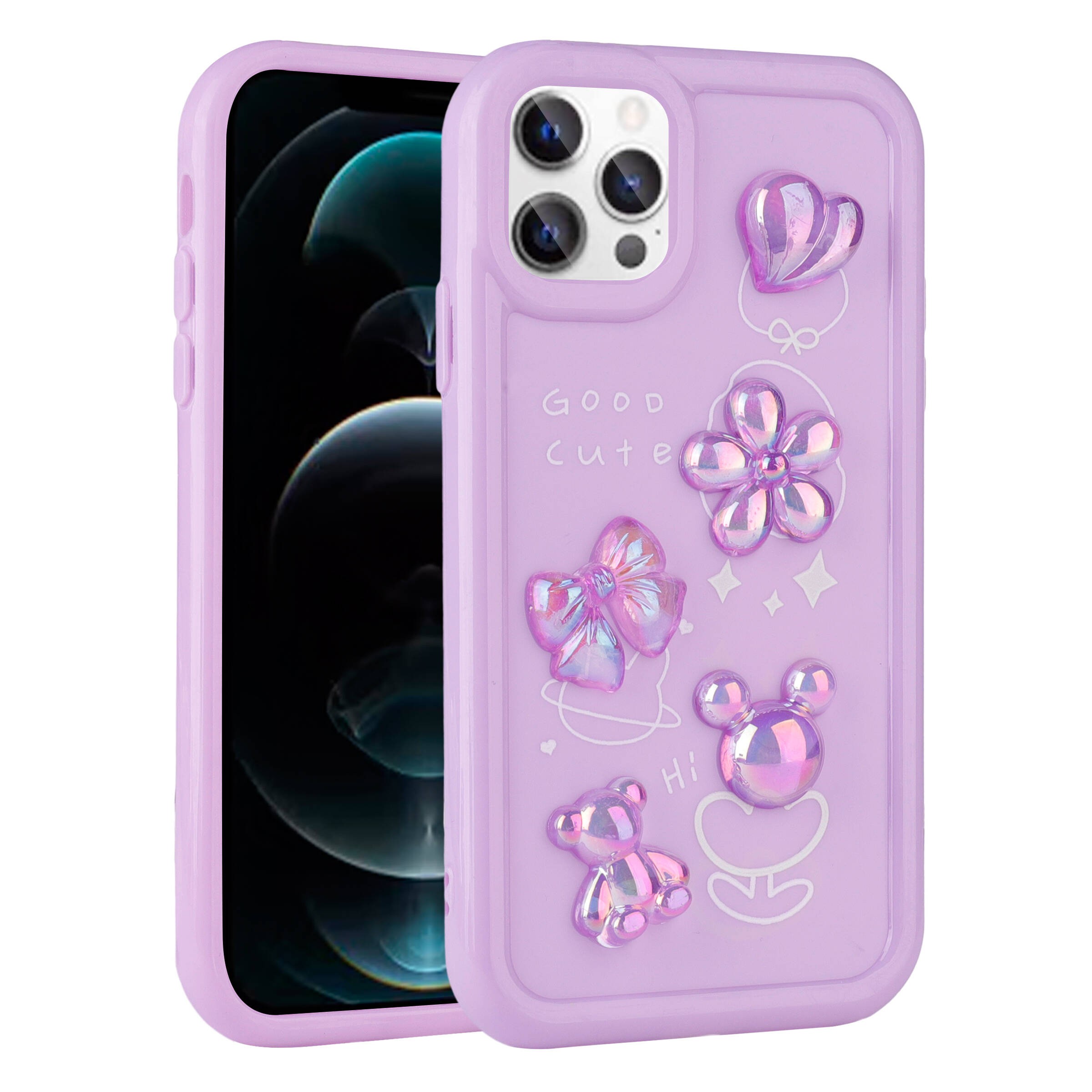 iPhone 13 Pro Max Kılıf Kabartma Figürlü Parlak Toys Silikon