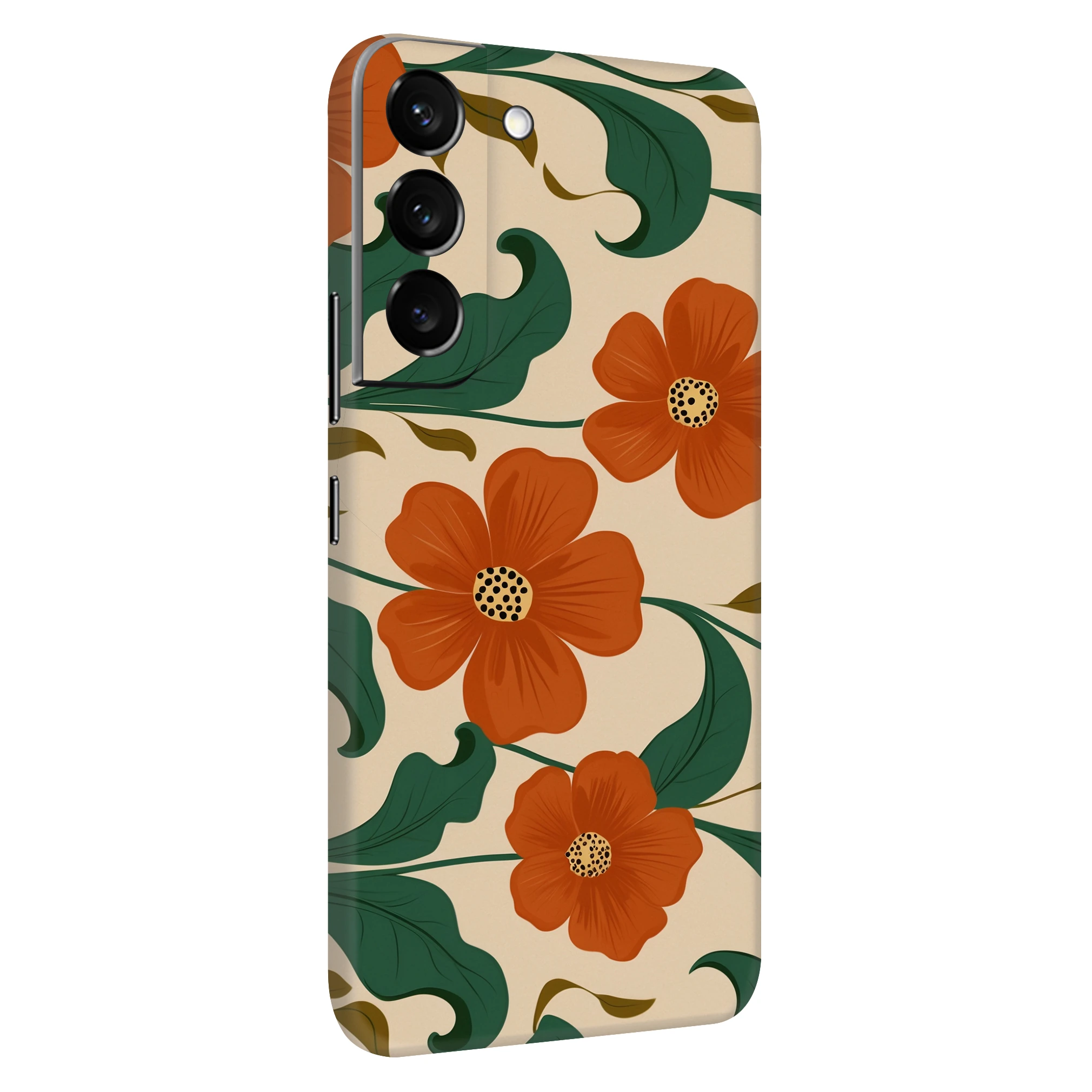 Samsung S22 Kaplama Kırmızı Çiçek