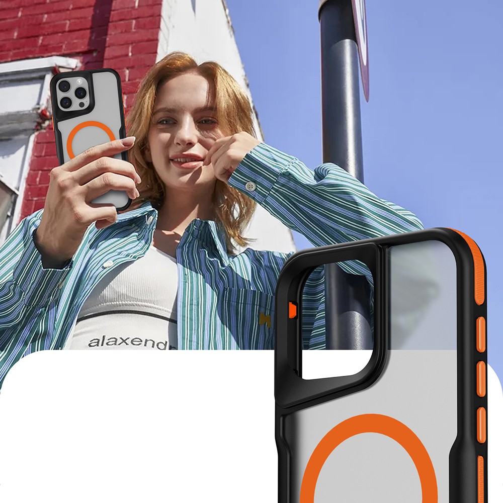 iPhone 16 Pro Max Kılıf M-safe Şarj - Renkli Kenar